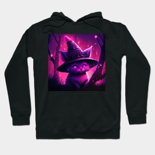 Quirky Magenta Kitten Hoodie